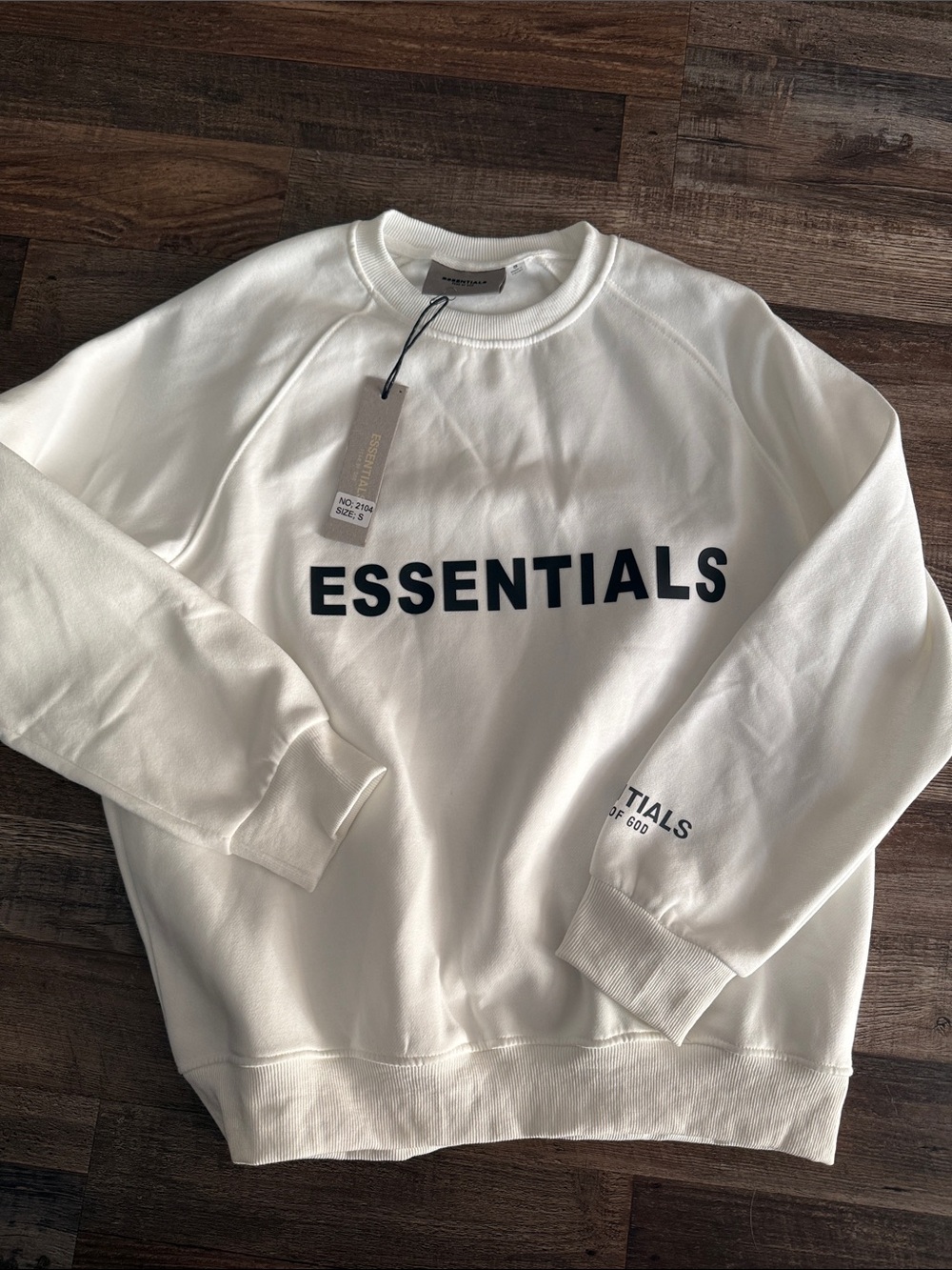 Essentials Crewneck Sweatshirt - White with Black Logo